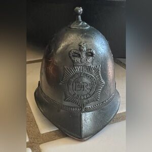 Vintage Small British Metropolitan ER Police Helmet Commemorative Bell Brass